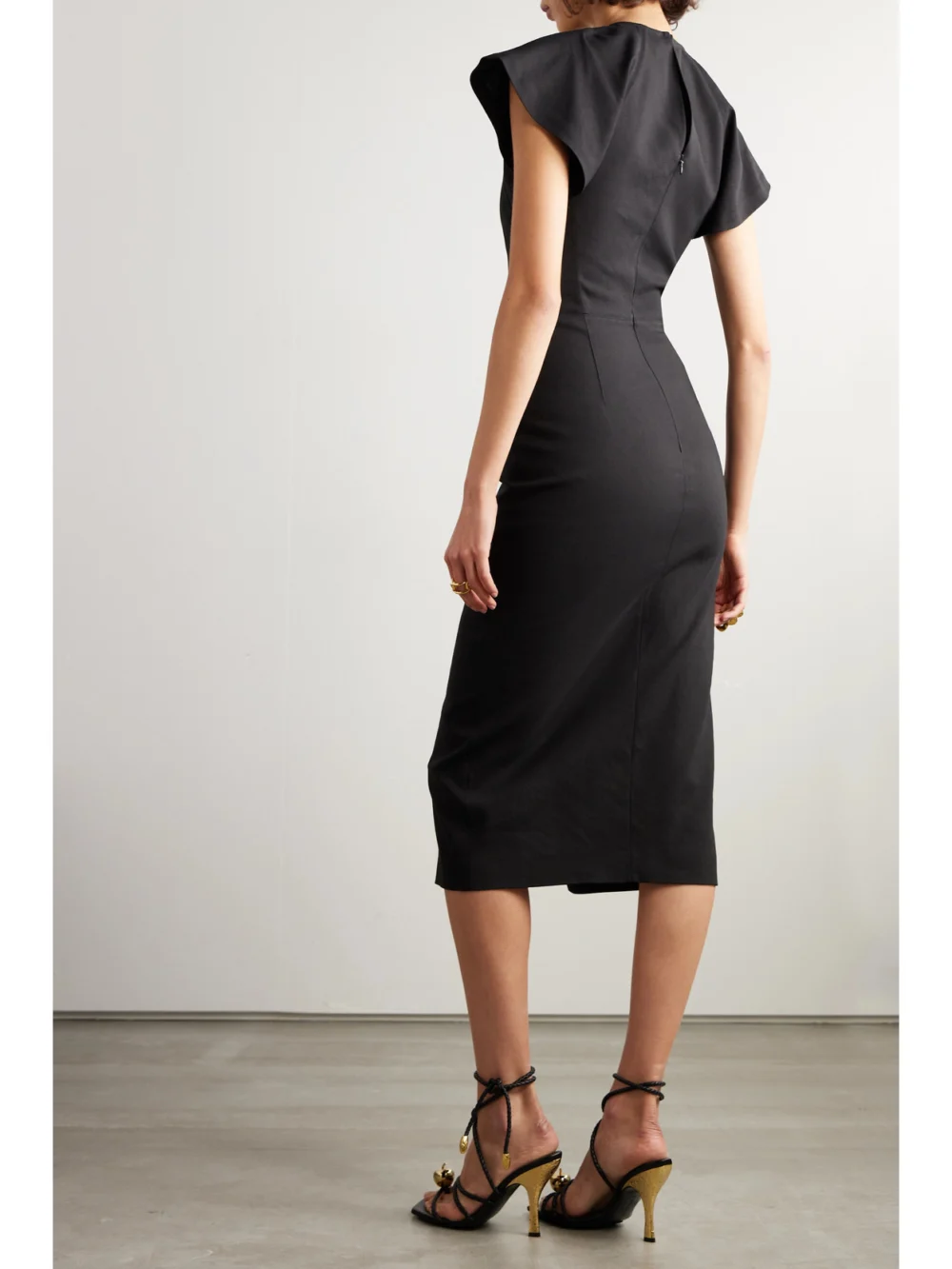 Back view of the Isabel Marant Mirna Hemp-blend Midi Dress