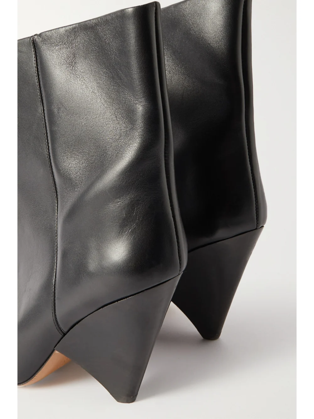 Close-up detail of the Isabel Marant Miyako Leather Ankle Boots