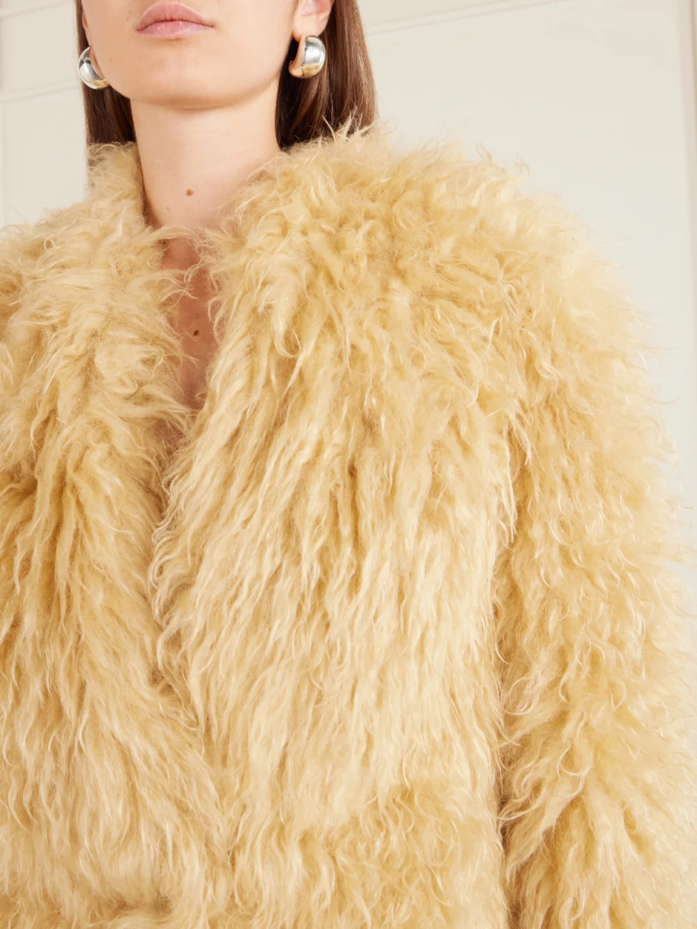 Close-up detail of the Isabel Marant Mylae Shearling Jacket