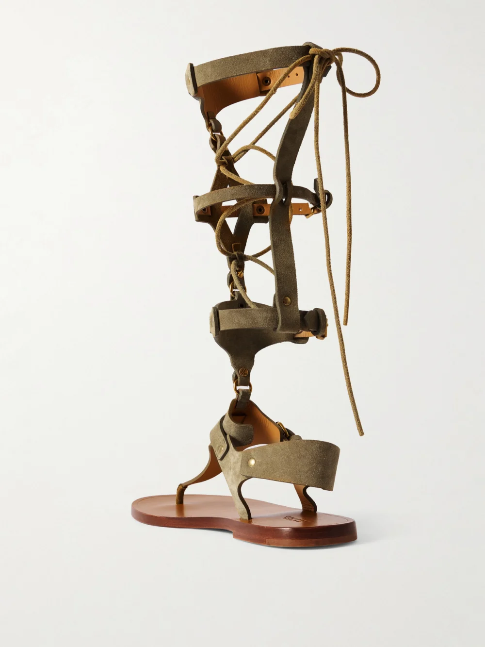 Back view of the Isabel Marant Nensi Tie-detailed Leather Sandals