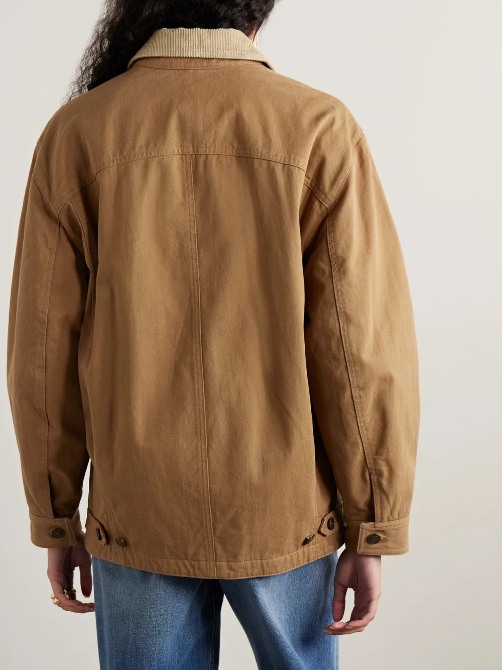 Back view of the Isabel Marant Ninon Corduroy-trimmed Cotton-twill Jacket