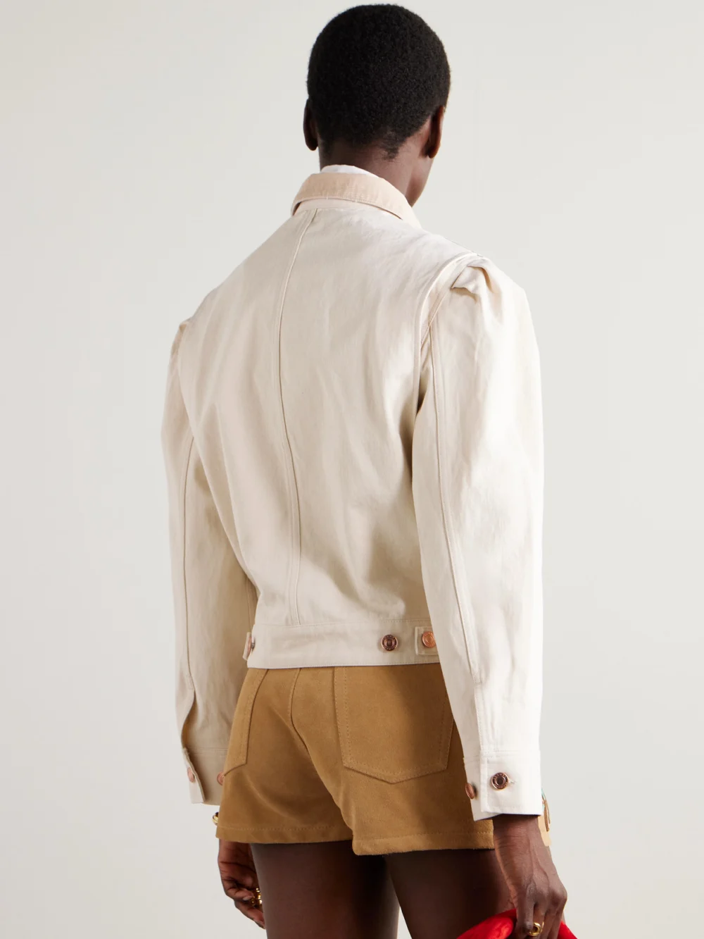 Back view of the Isabel Marant Nolinea Corduroy-trimmed Cotton-twill Jacket