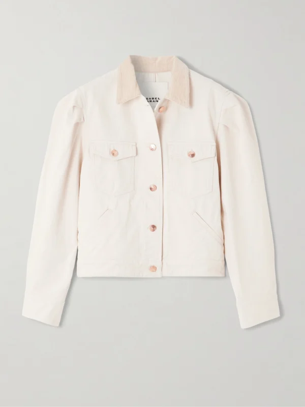 Isabel Marant Nolinea Corduroy-trimmed Cotton-twill Jacket