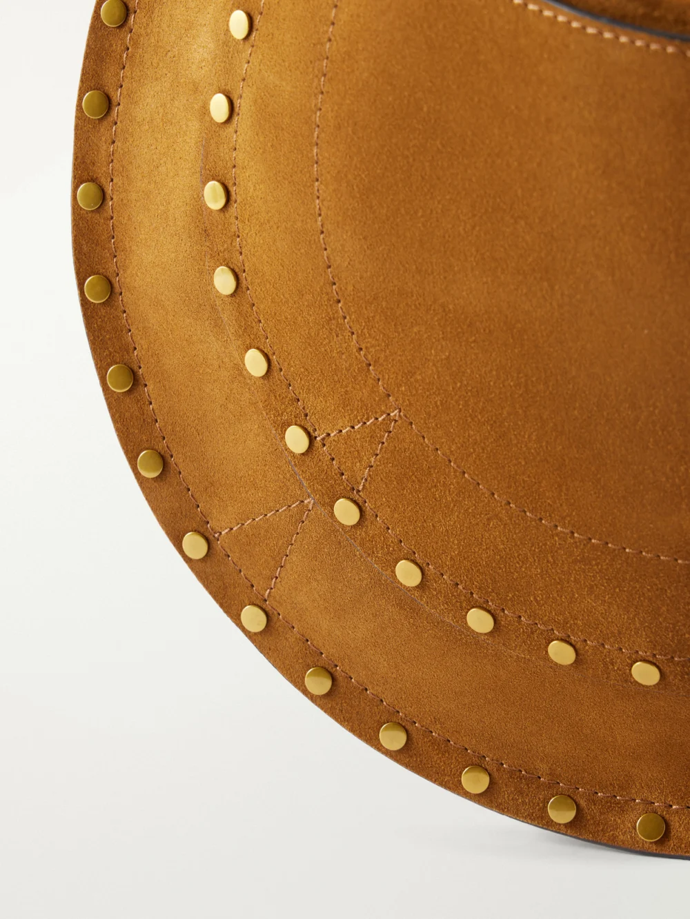 Close-up detail of the Isabel Marant Oskan Embellished Suede Shoulder Bag