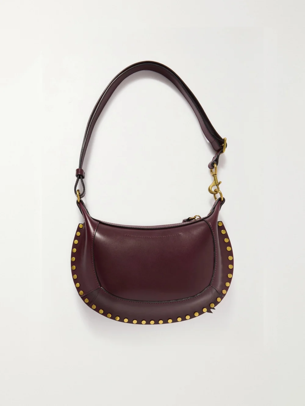 Back view of the Isabel Marant Oskan Moon Studded Leather Shoulder Bag