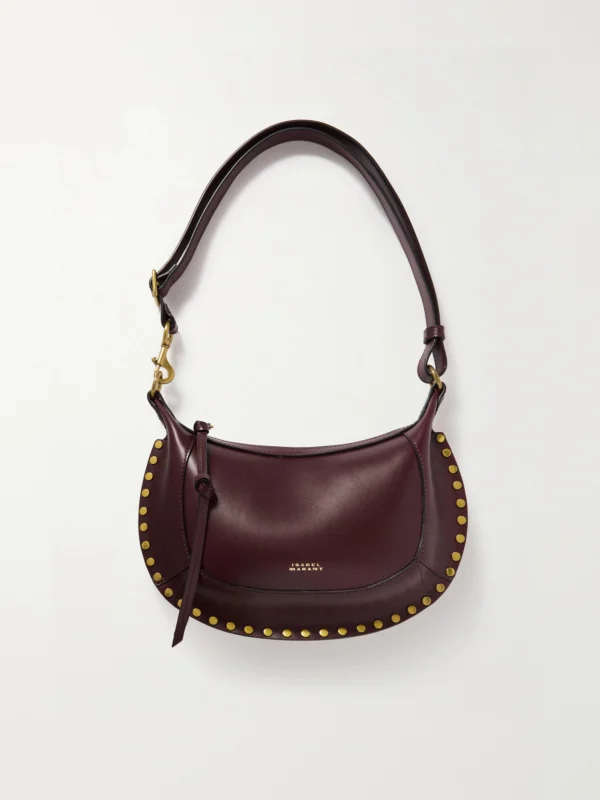 Isabel Marant Oskan Moon Studded Leather Shoulder Bag