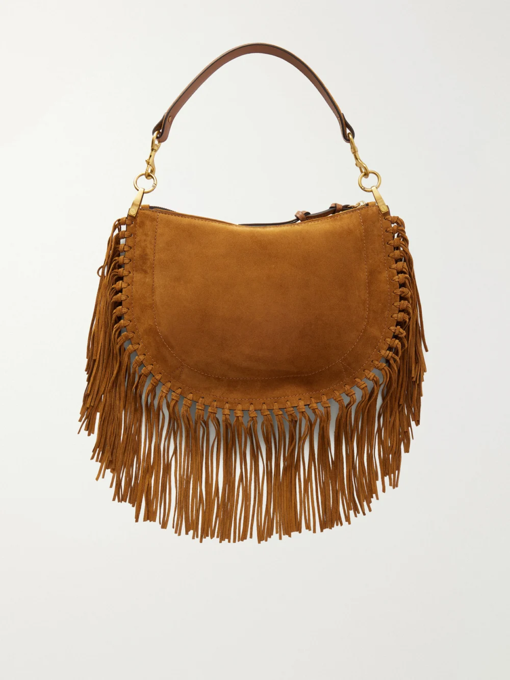 Back view of the Isabel Marant Oskan Soft Fringed Suede Shoulder Bag