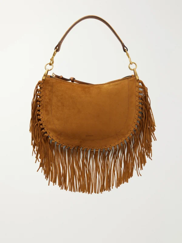 Isabel Marant Oskan Soft Fringed Suede Shoulder Bag