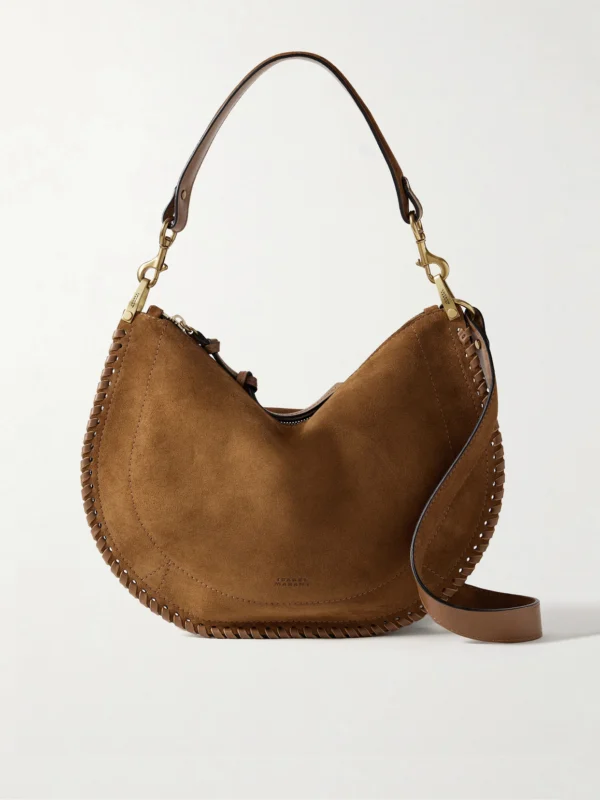 Isabel Marant Oskan Soft Zipped Leather-trimmed Suede Shoulder Bag