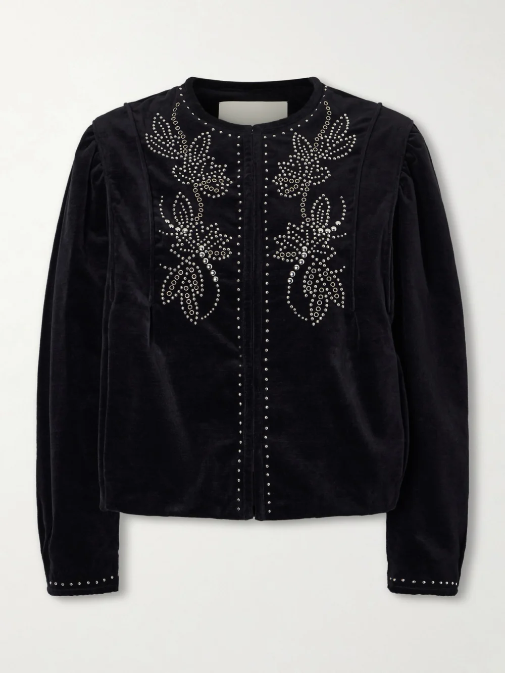 Isabel Marant Pietra Studded Cotton-velvet Jacket in black
