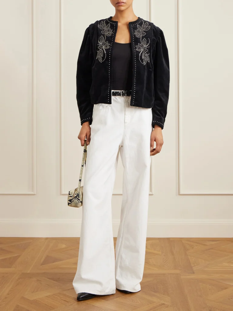 Isabel Marant Pietra Studded Cotton-velvet Jacket