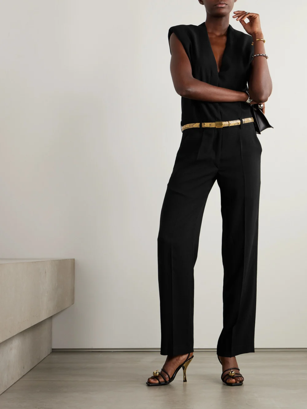 Isabel Marant Pleated Crepe Jumpsuit, worn by a model