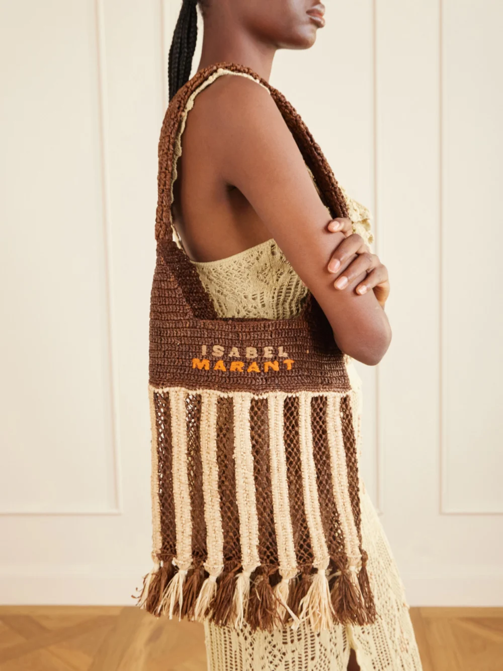 Isabel Marant Praia Raffia Tote Bag, styled view