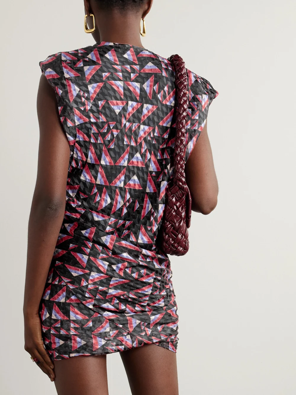 Back view of the Isabel Marant Printed Dévoré-voile Mini Dress