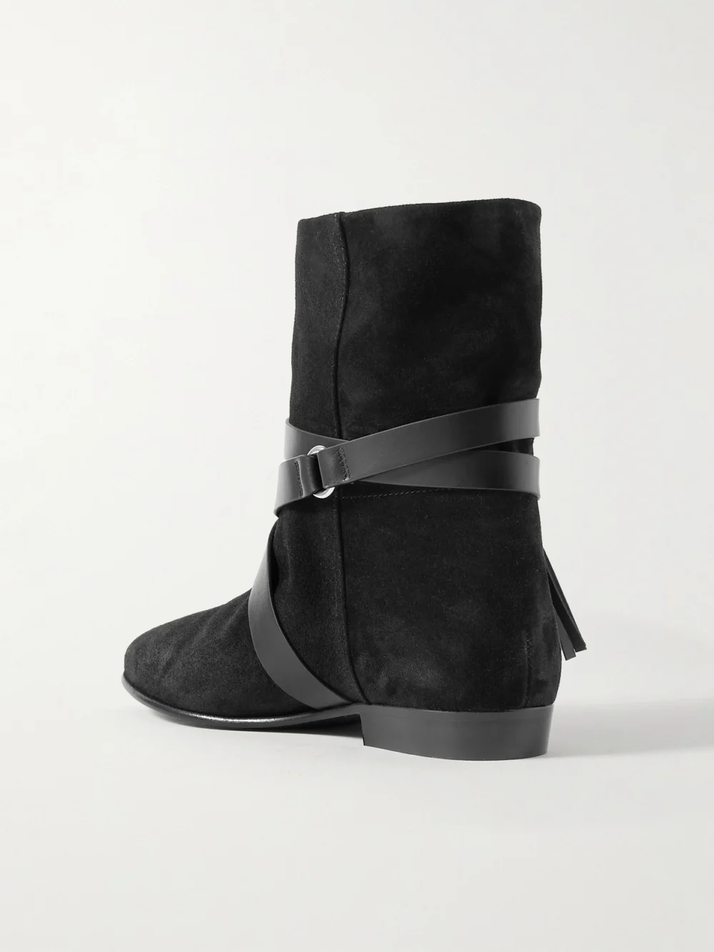 Back view of the Isabel Marant Rejen Leather-trimmed Suede Ankle Boots