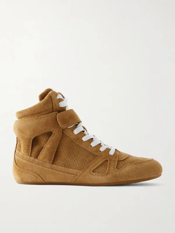 Isabel Marant Senny Perforated Suede High-top Sneakers