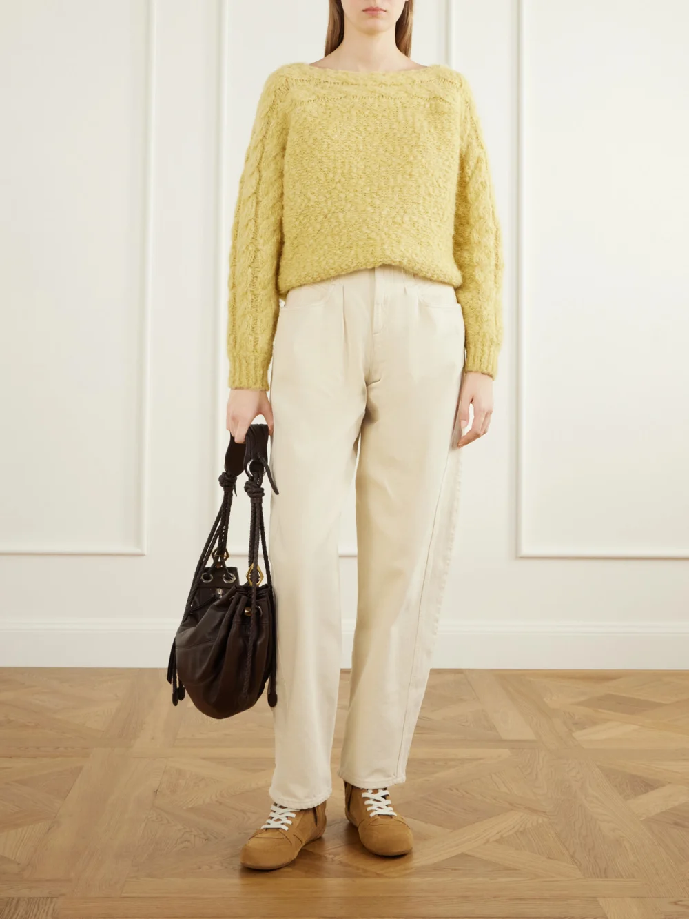 Isabel Marant Senny Perforated Suede High-top Sneakers, styled view