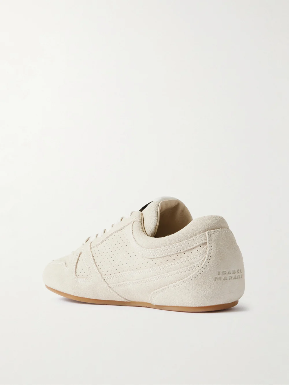 Back view of the Isabel Marant Senny Perforated Suede Sneakers