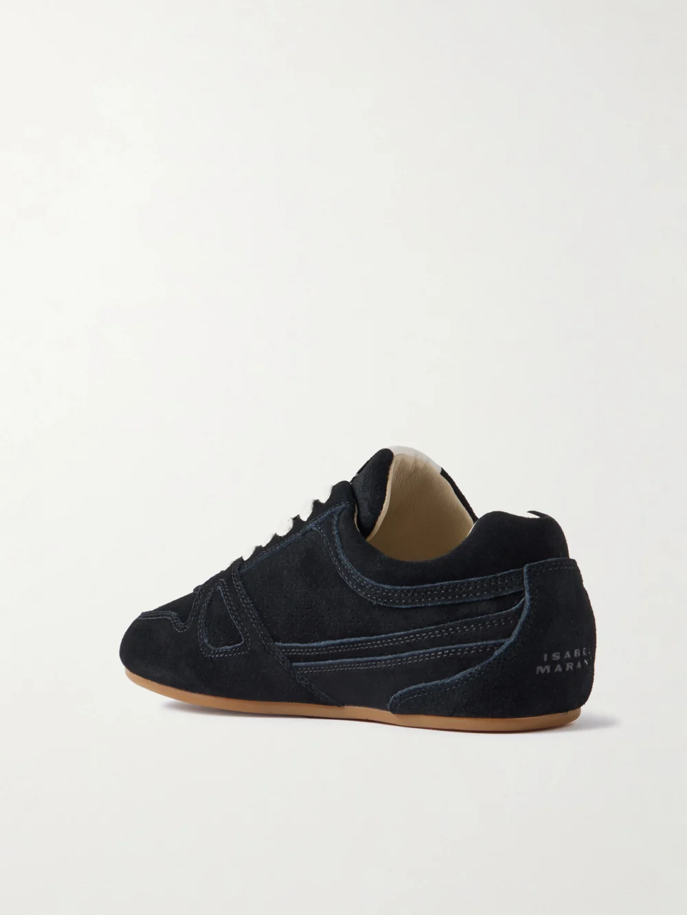 Back view of the Isabel Marant Senny Perforated Suede Sneakers