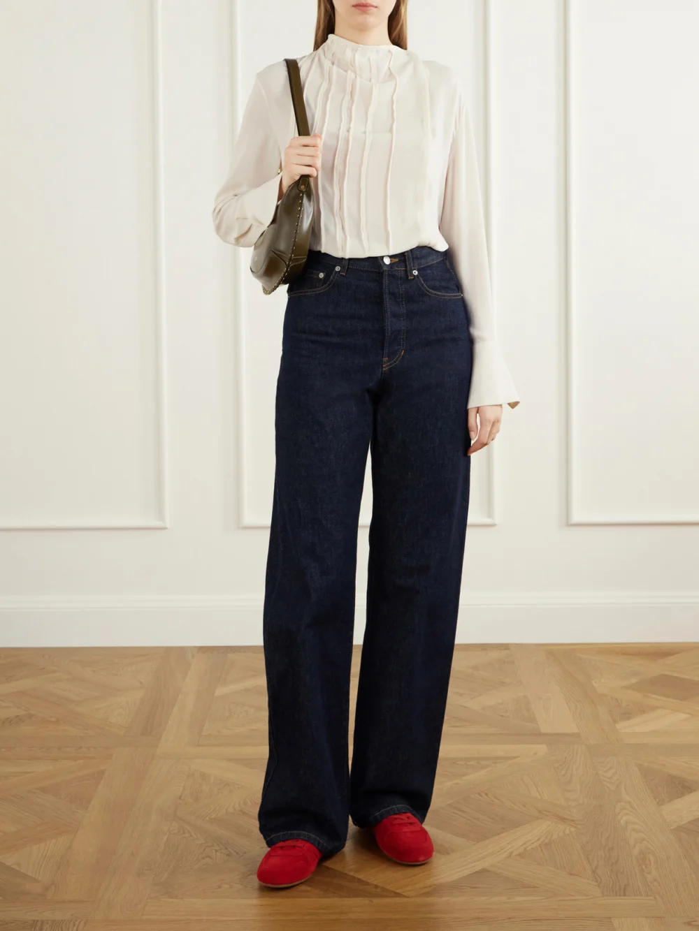 Isabel Marant Senny Perforated Suede Sneakers, styled view