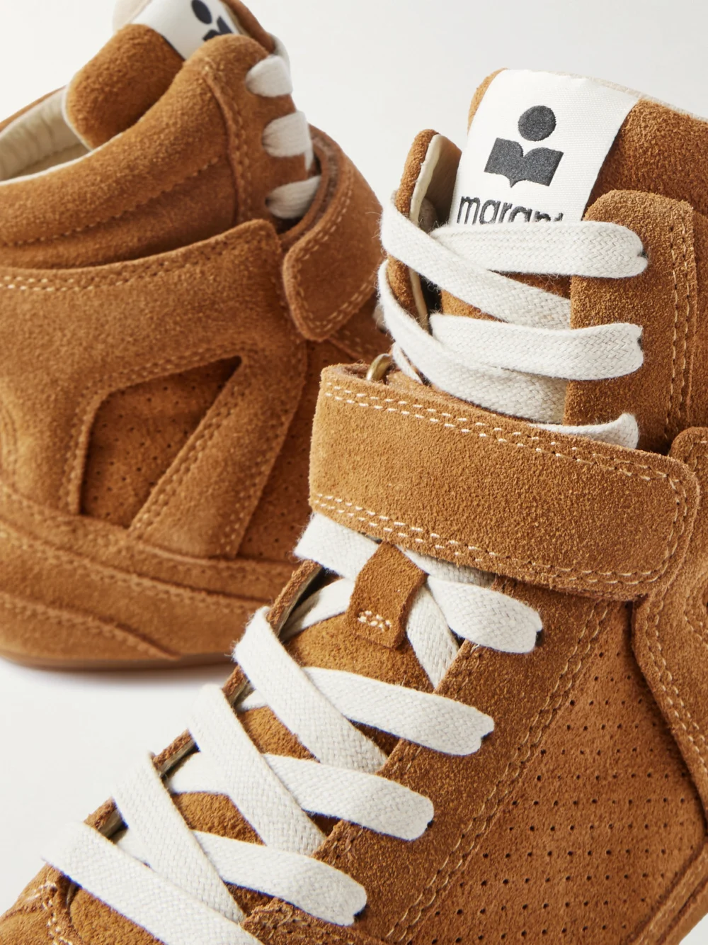 Close-up detail of the Isabel Marant Senny Suede High-top Sneakers
