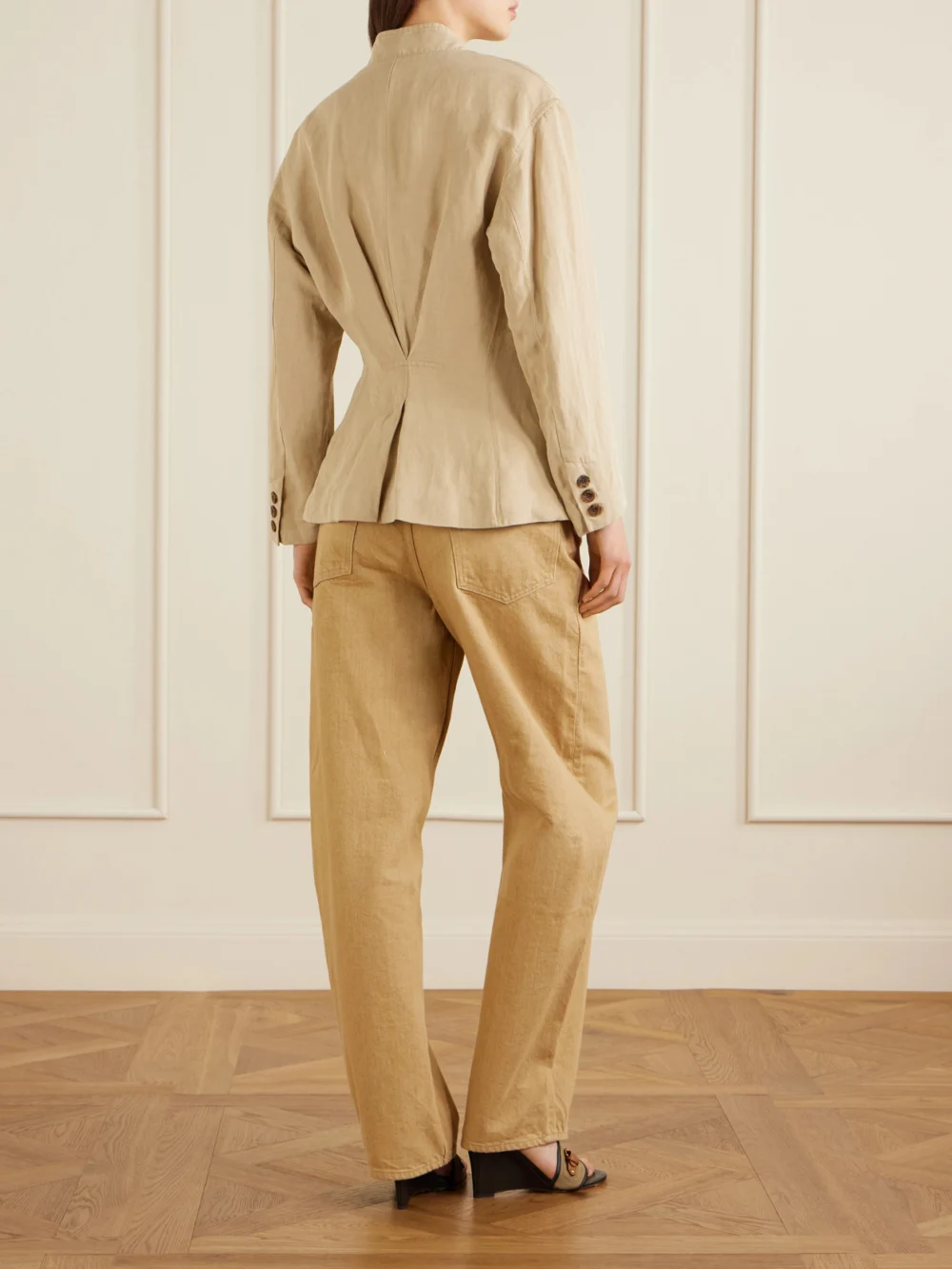 Back view of the Isabel Marant Soraya Linen and Silk-blend Blazer