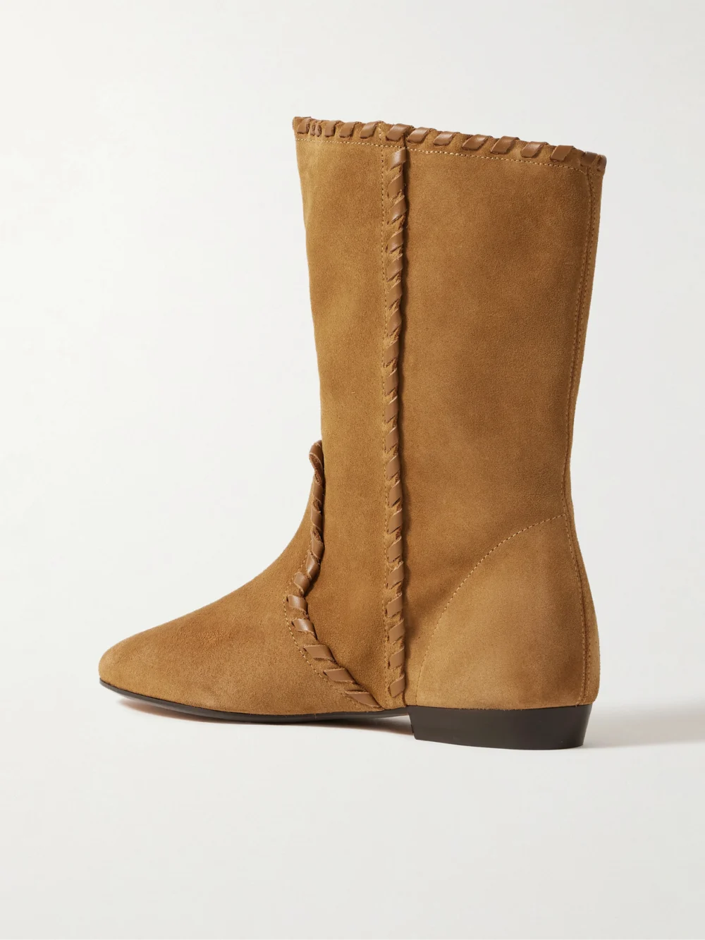 Back view of the Isabel Marant Staeni Leather-trimmed Suede Ankle Boots