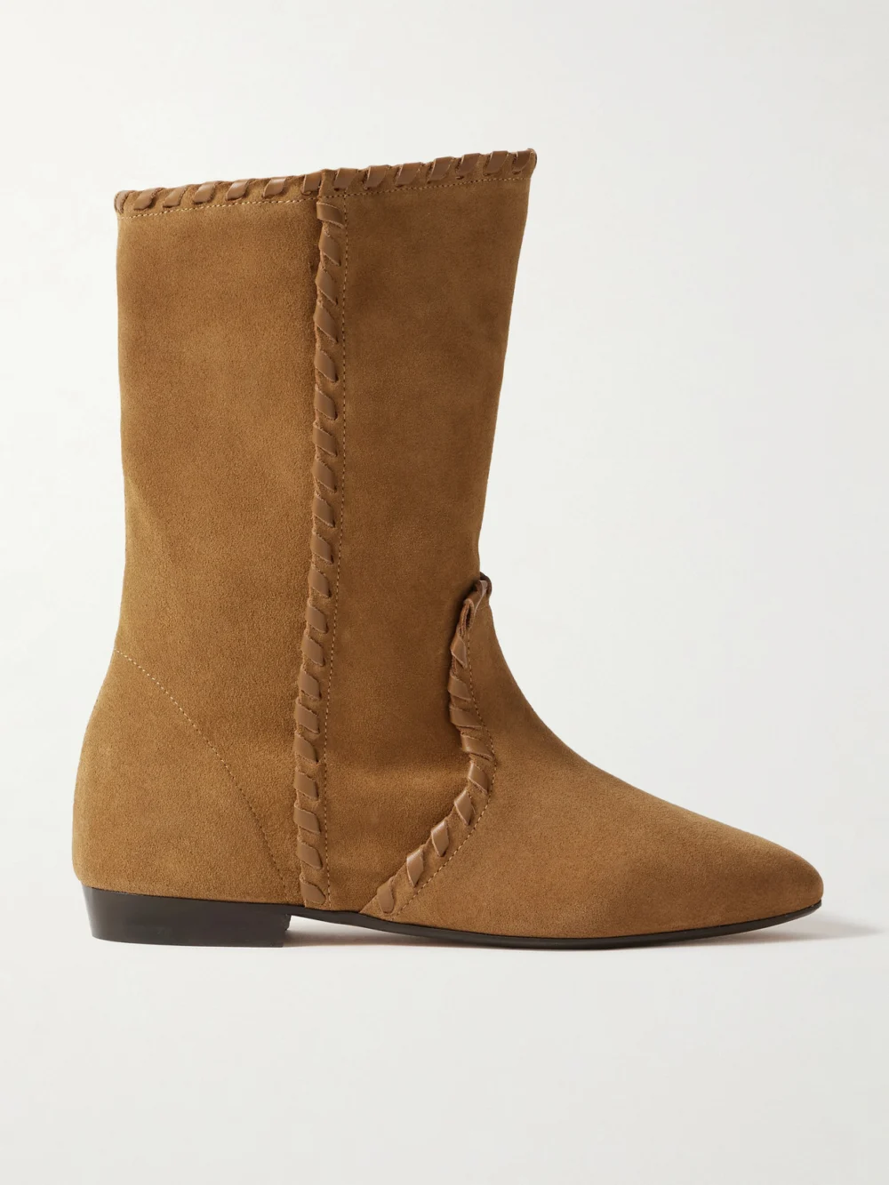Isabel Marant Staeni Leather-trimmed Suede Ankle Boots in brown