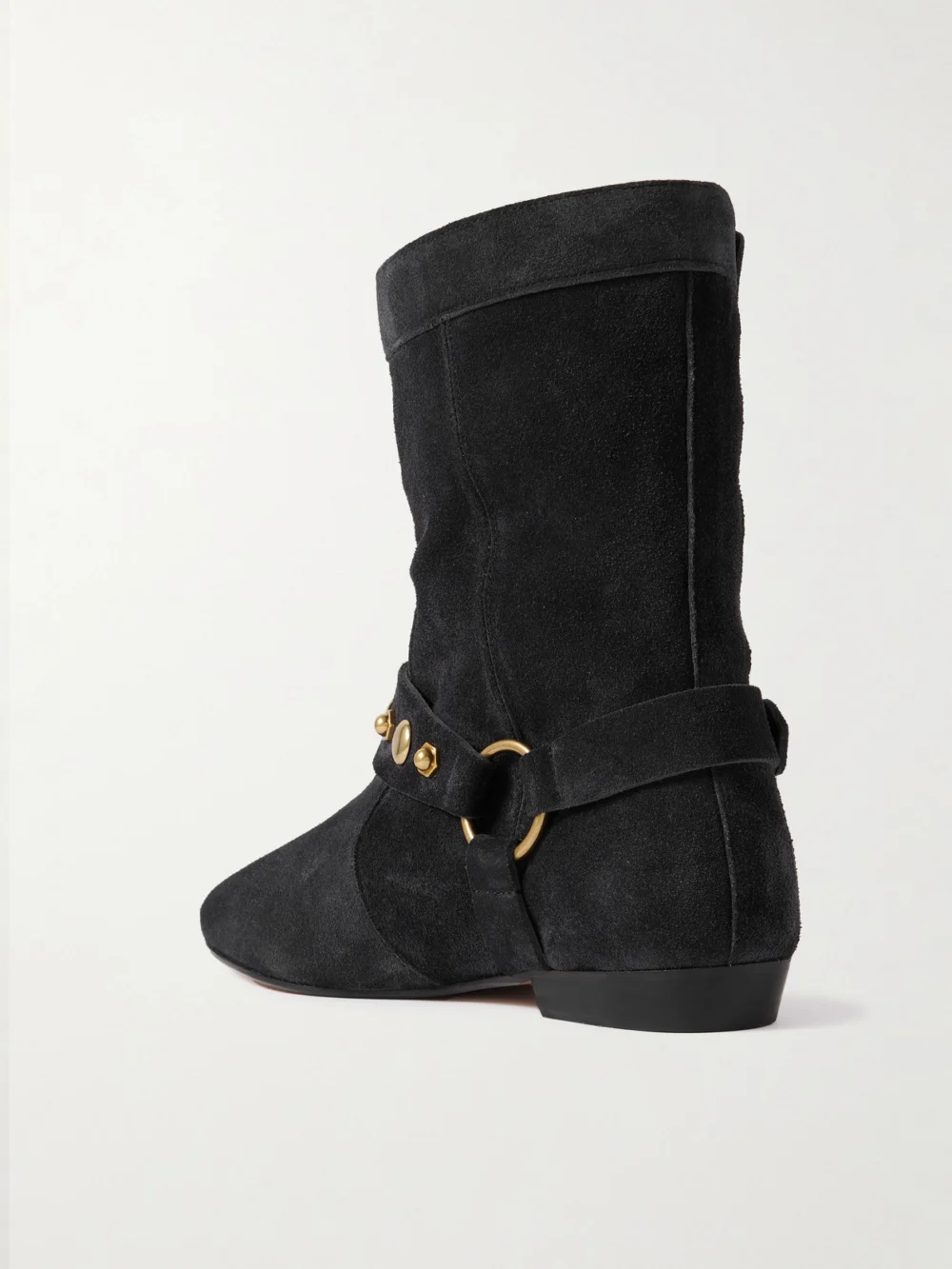 Back view of the Isabel Marant Stania Studded Suede Ankle Boots