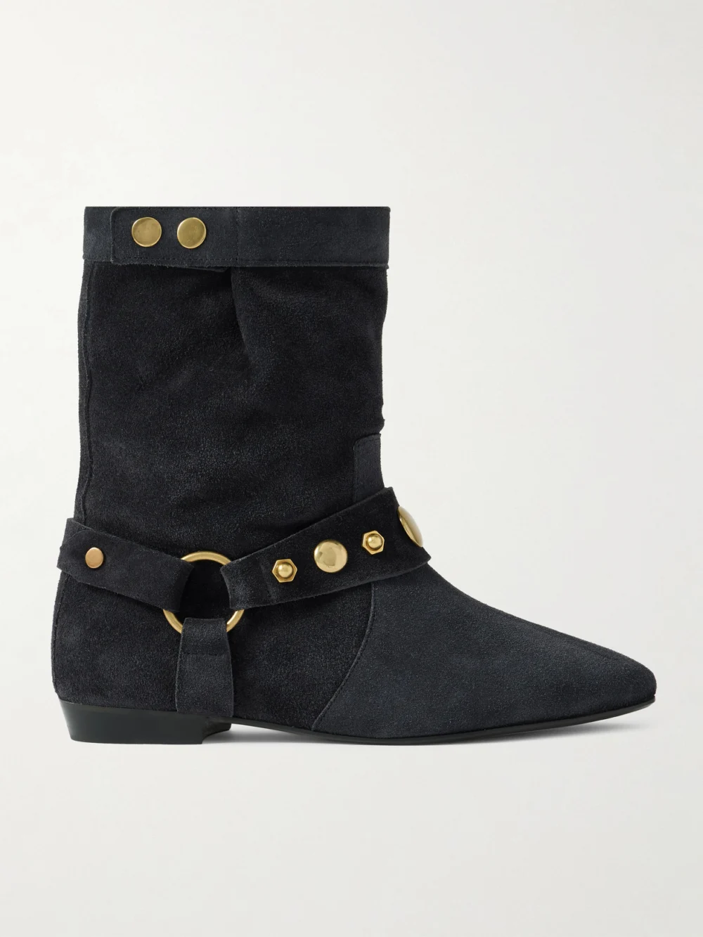 Isabel Marant Stania Studded Suede Ankle Boots in blue