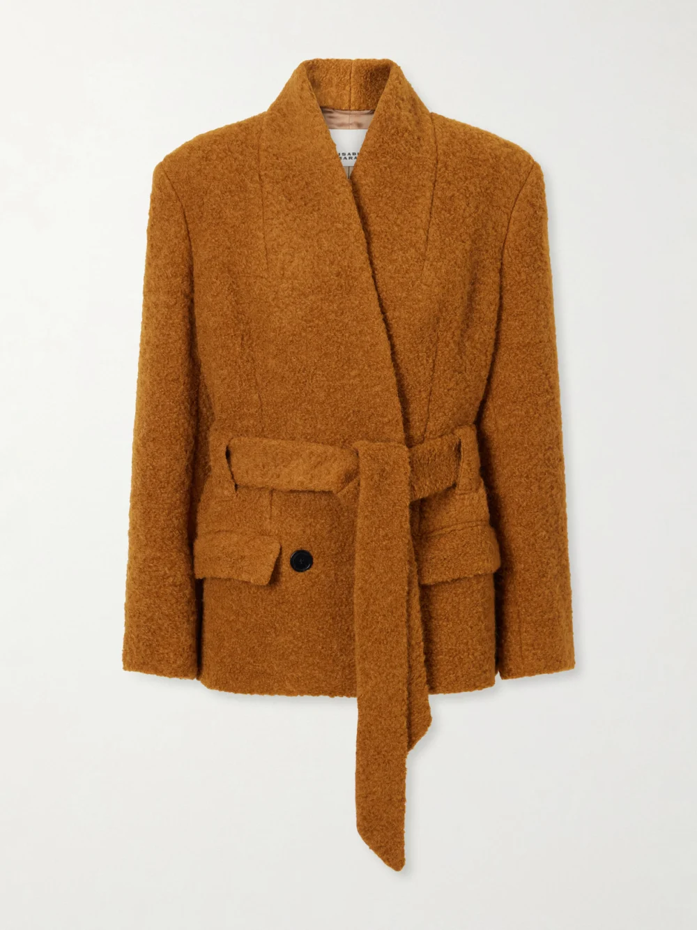 Isabel Marant Syndra Belted Bouclé Jacket in brown