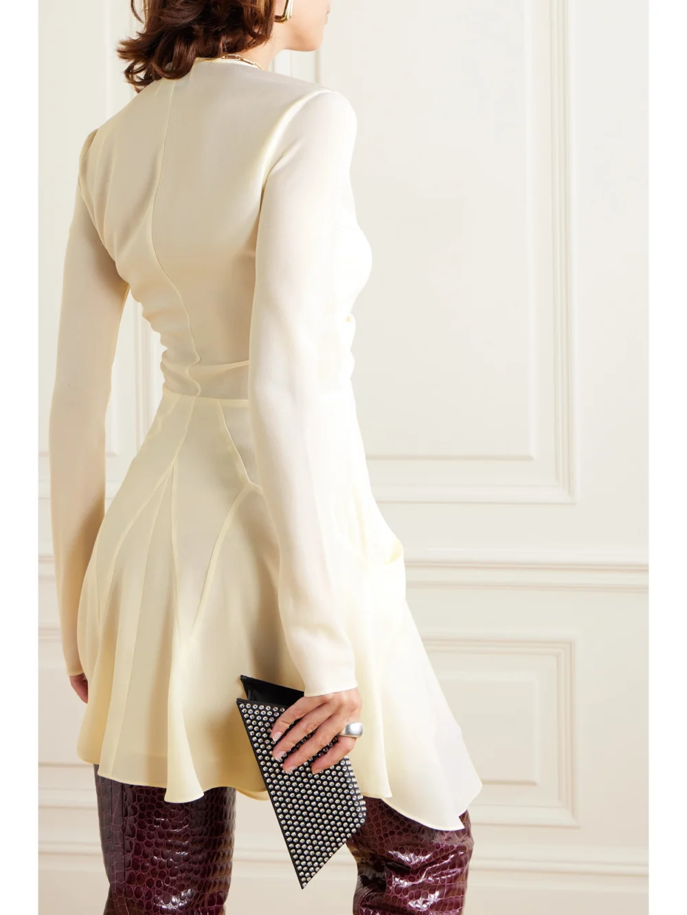 Back view of the Isabel Marant Usmara Gathered Crepe Mini Dress