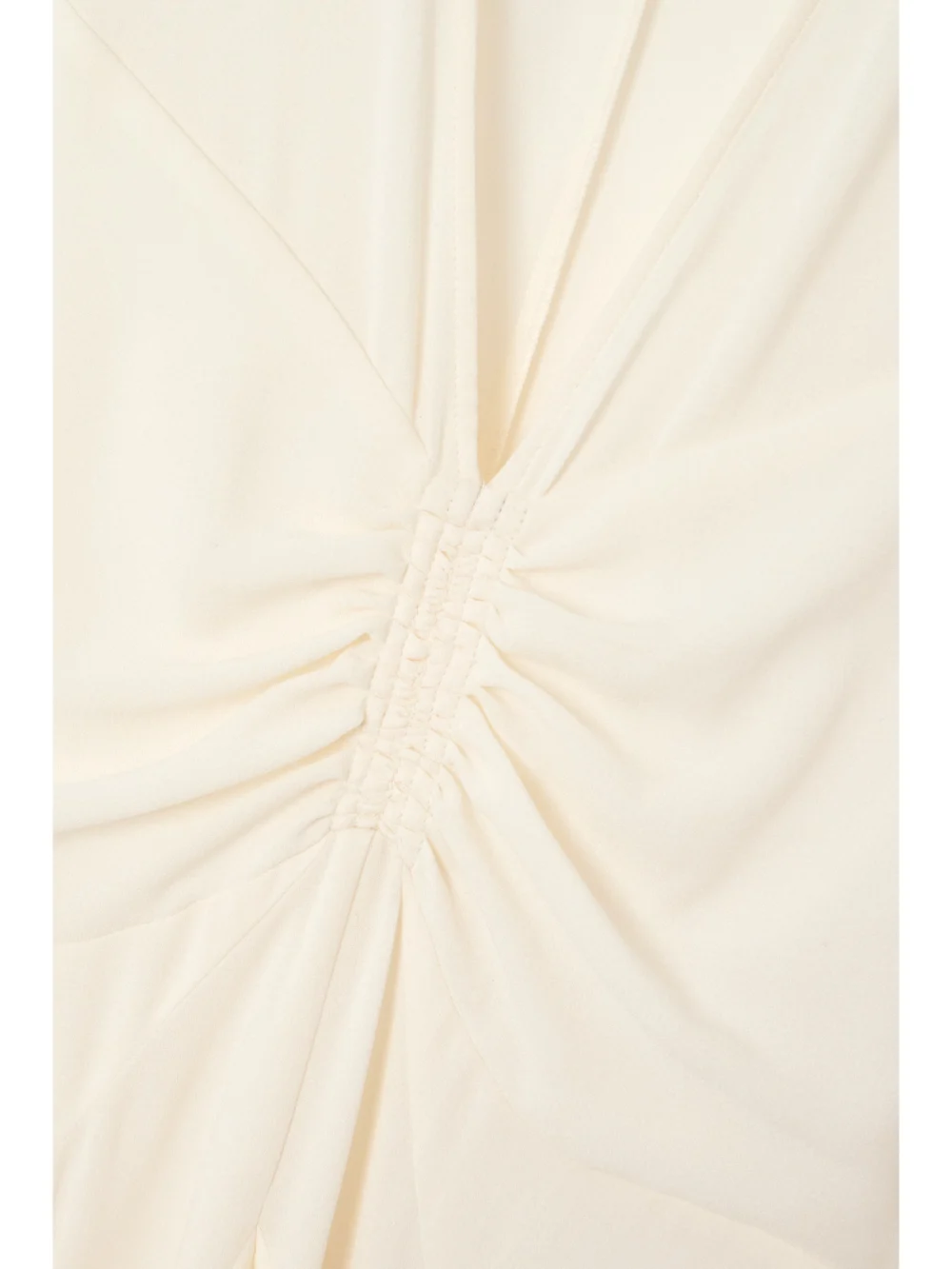 Close-up detail of the Isabel Marant Usmara Gathered Crepe Mini Dress