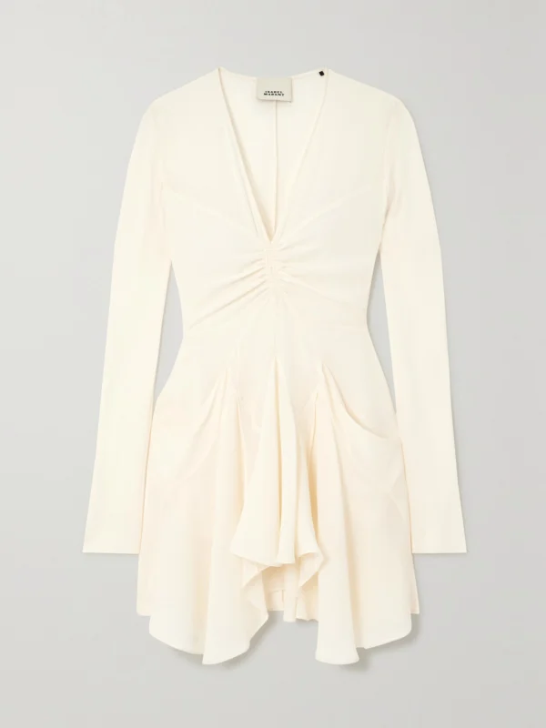 Isabel Marant Usmara Gathered Crepe Mini Dress