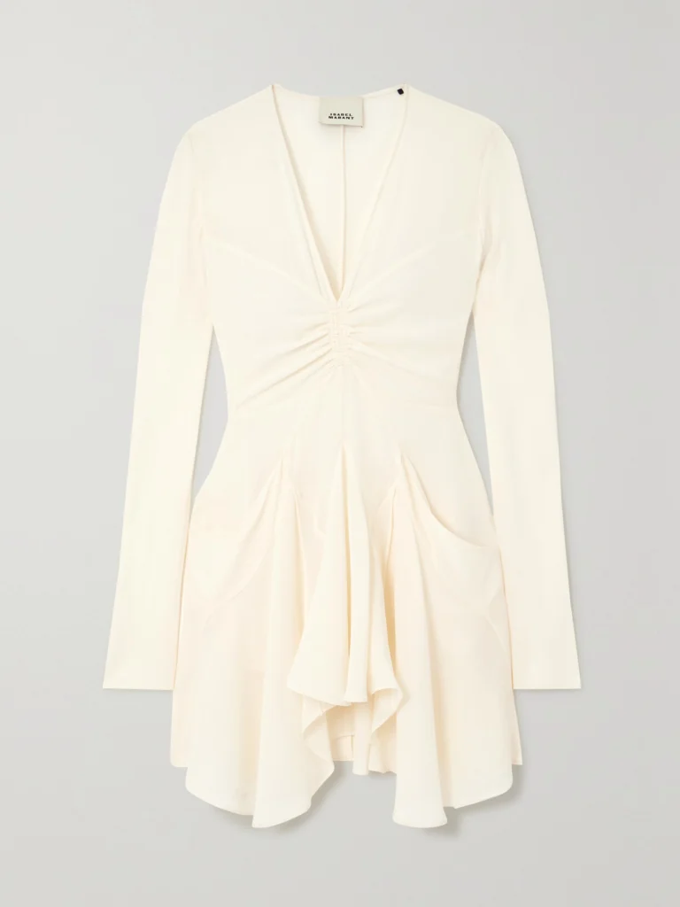 Isabel Marant Usmara Gathered Crepe Mini Dress