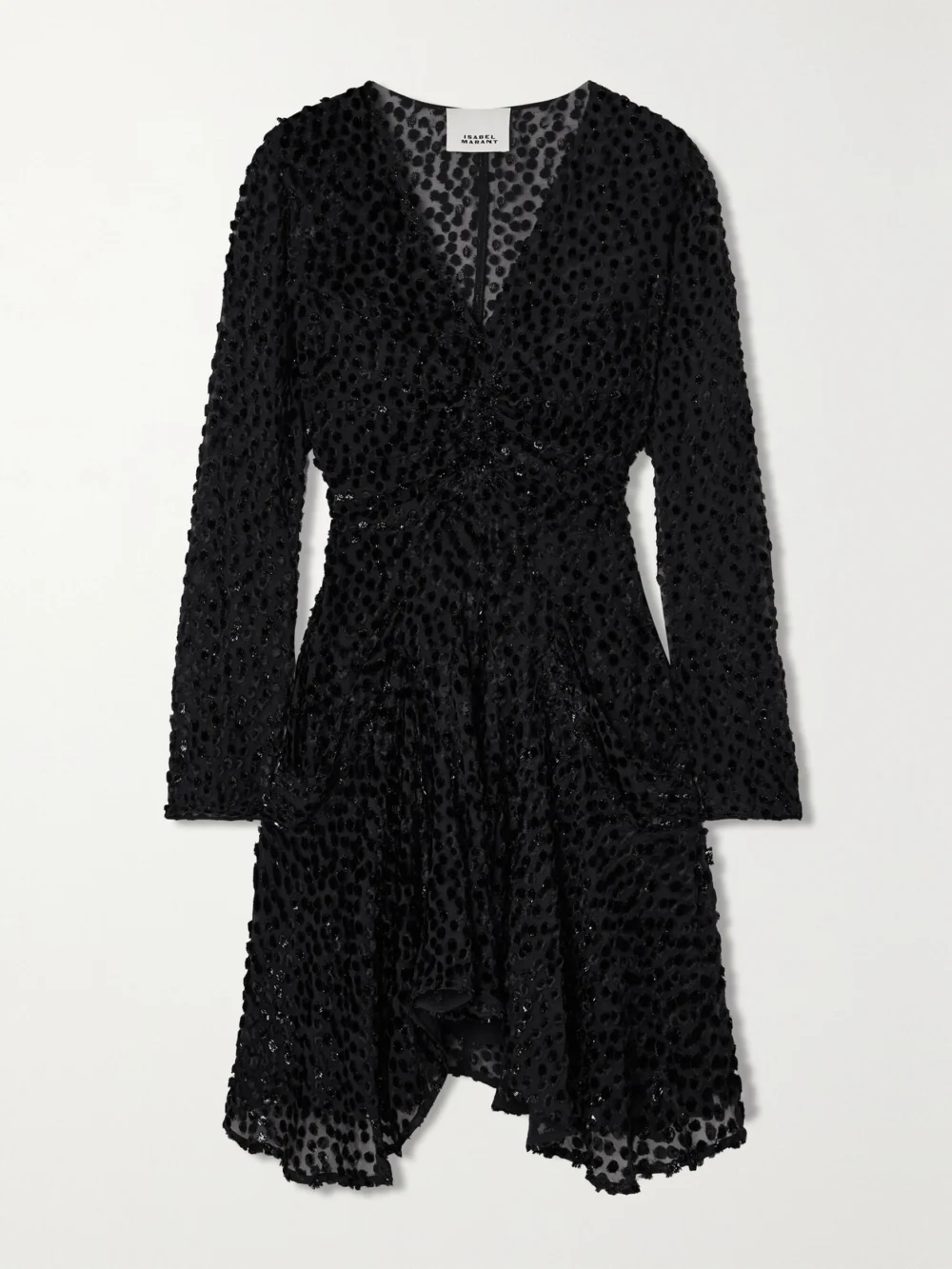 Isabel Marant Usmara Metallic Devoré-velvet Mini Dress in black