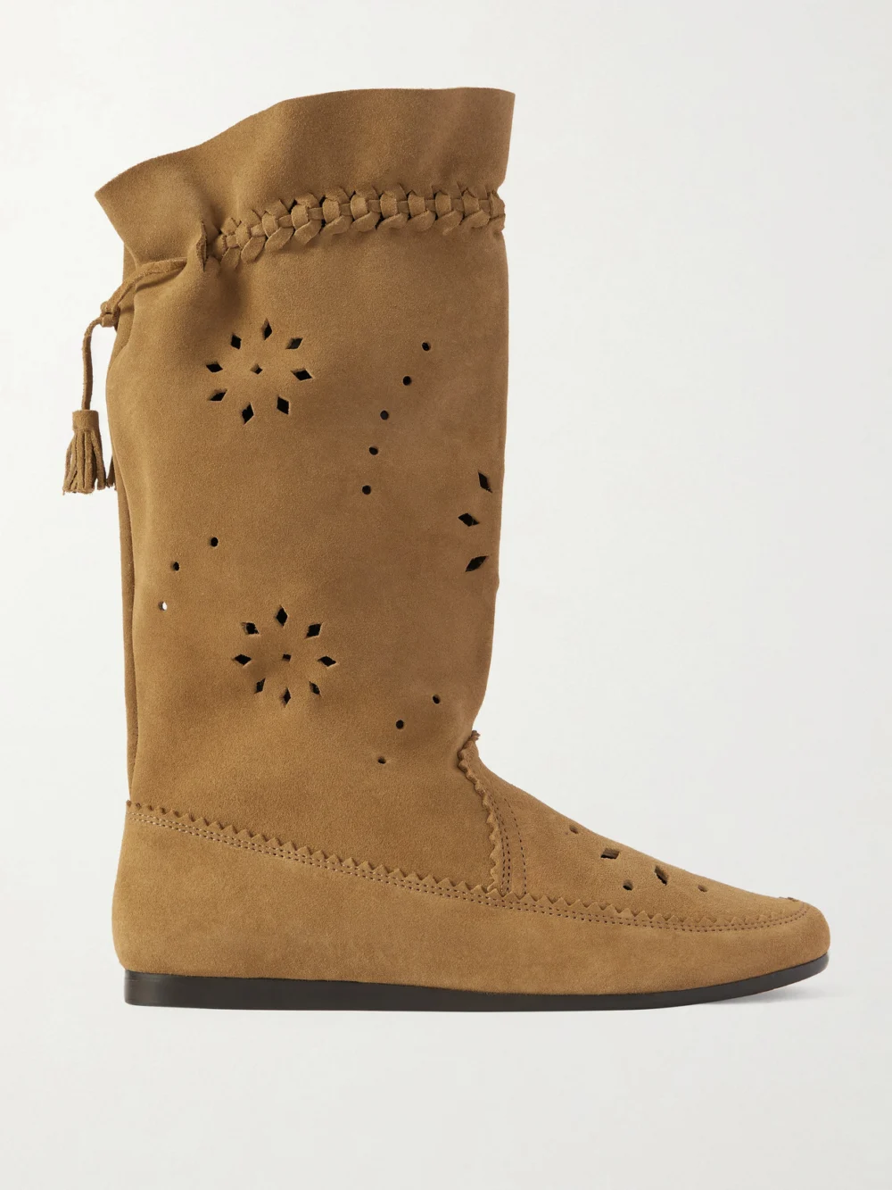Isabel Marant Welky Laser-cut Suede Boots in taupe