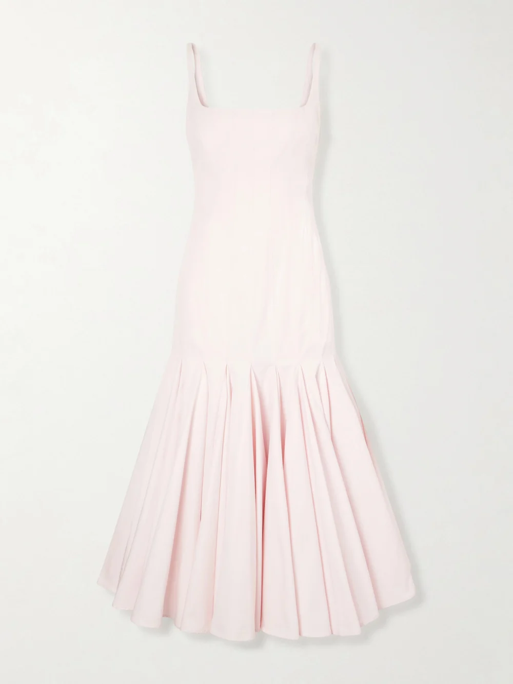 Jacquemus Agave Paneled Pleated Cotton-poplin Midi Dress in pastel pink