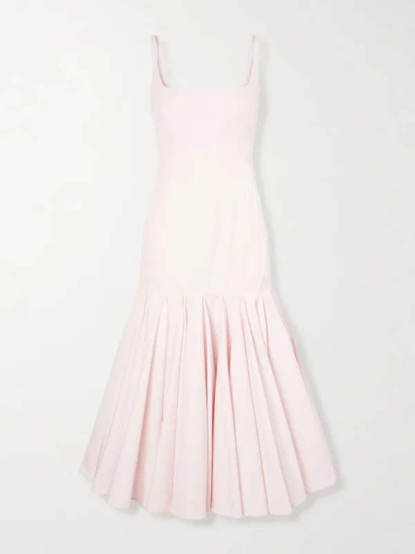 Jacquemus Agave Paneled Pleated Cotton-poplin Midi Dress