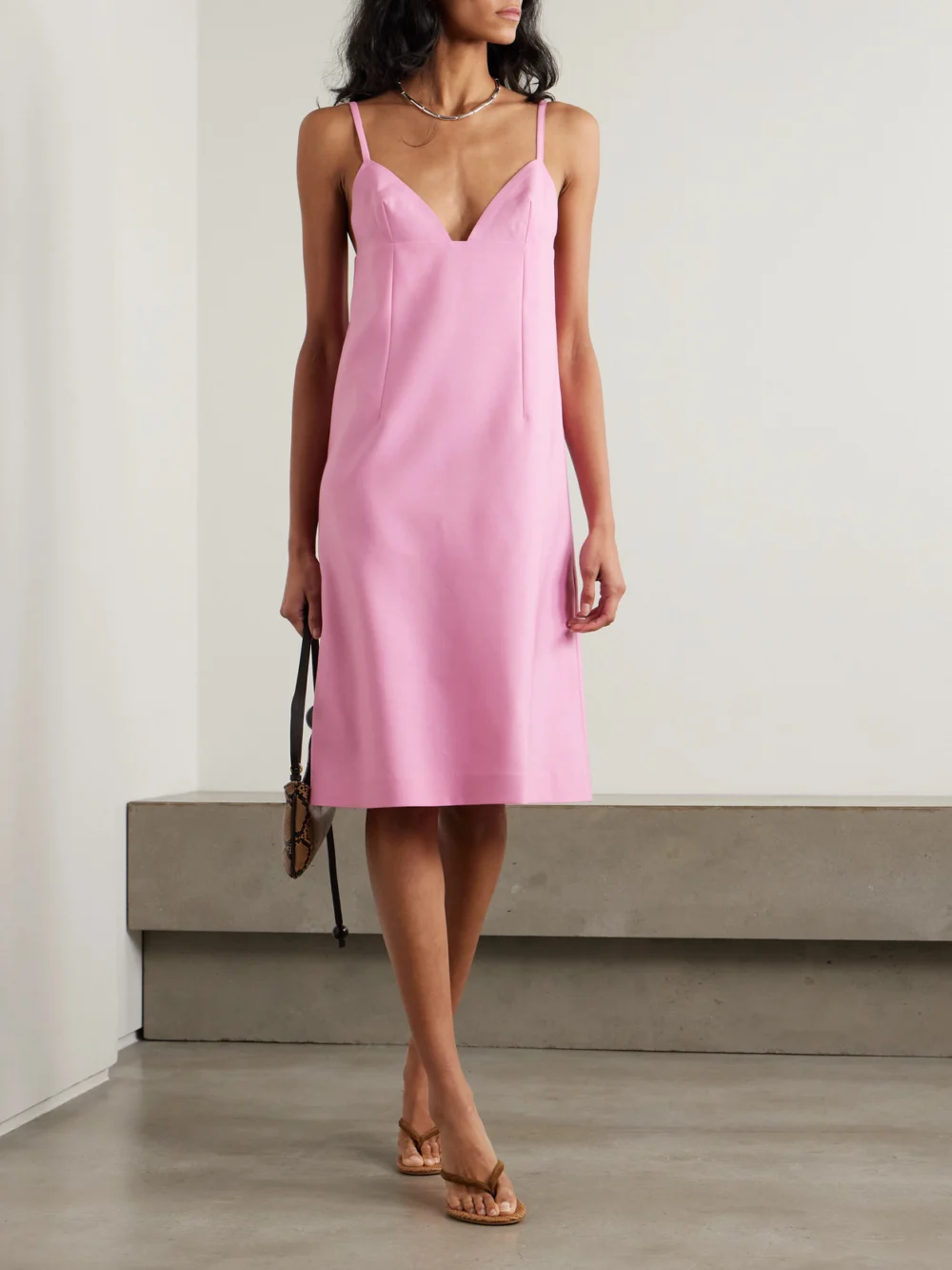 Jacquemus Camison Wool and Silk-blend Midi Dress, worn by a model