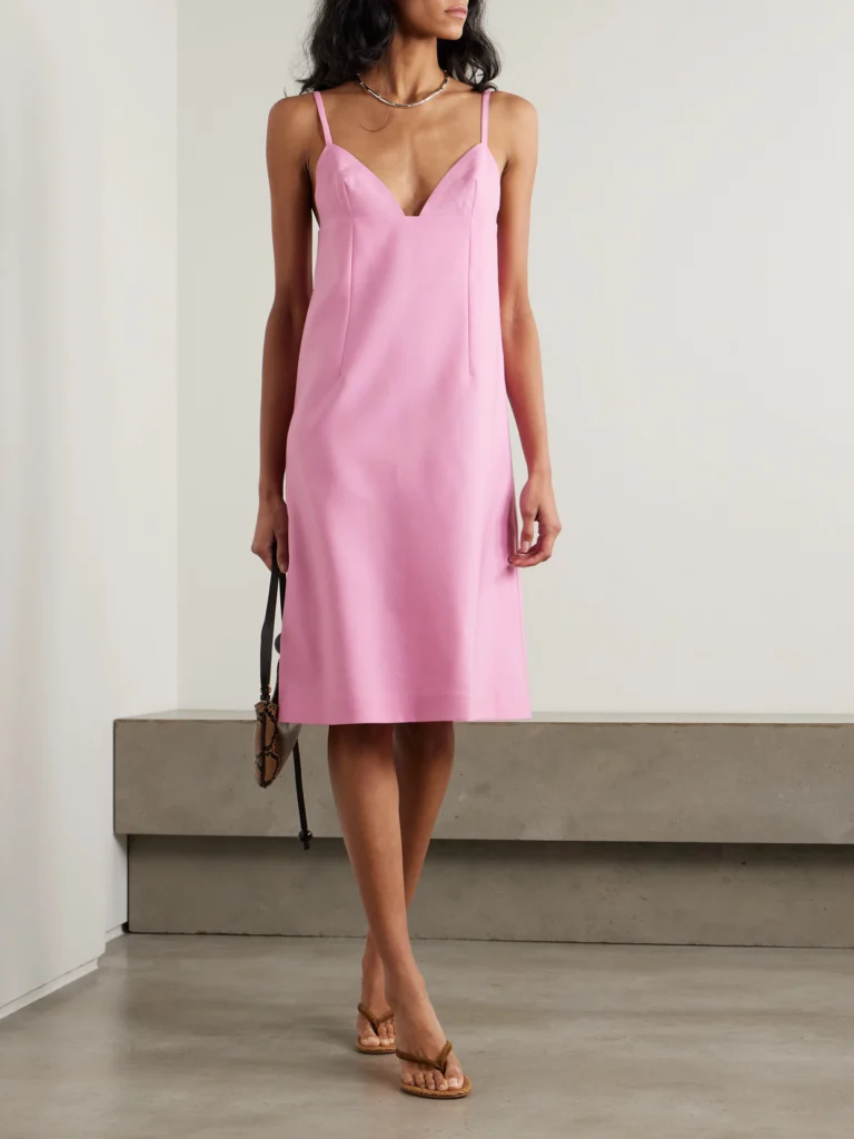 Jacquemus Camison Wool and Silk-blend Midi Dress