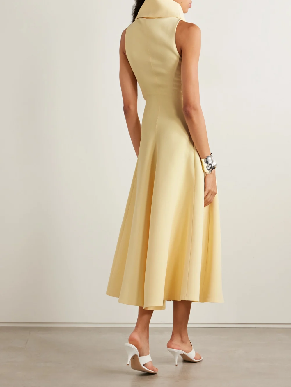 Back view of the Jacquemus Draped Crepe Midi Dress