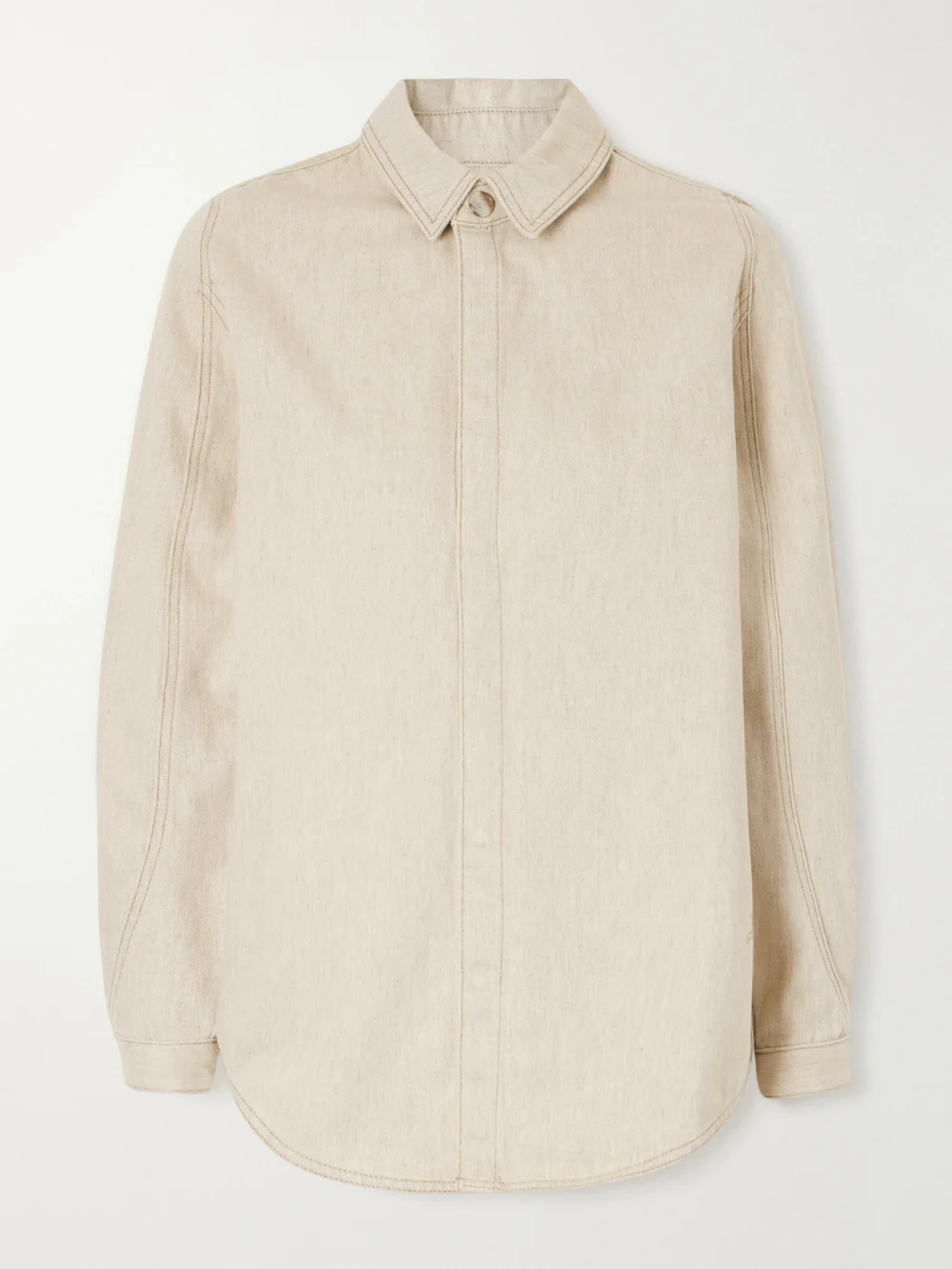 Jacquemus La Chemise Amelo De-nîmes Cotton and Hemp-blend Shirt in beige