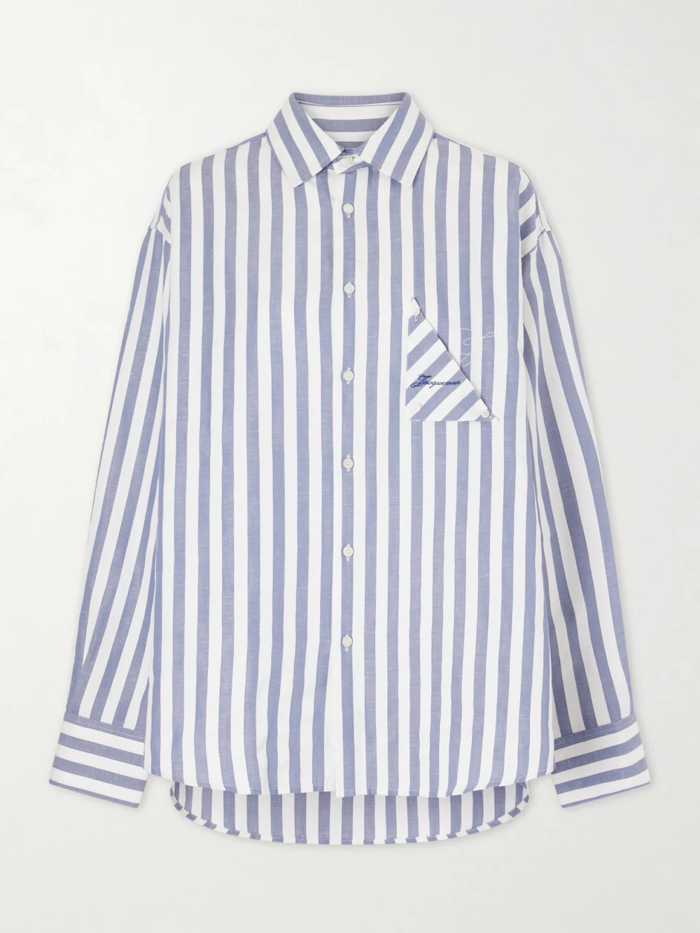 Jacquemus La Chemise Voilier Striped Cotton-poplin Shirt in blue