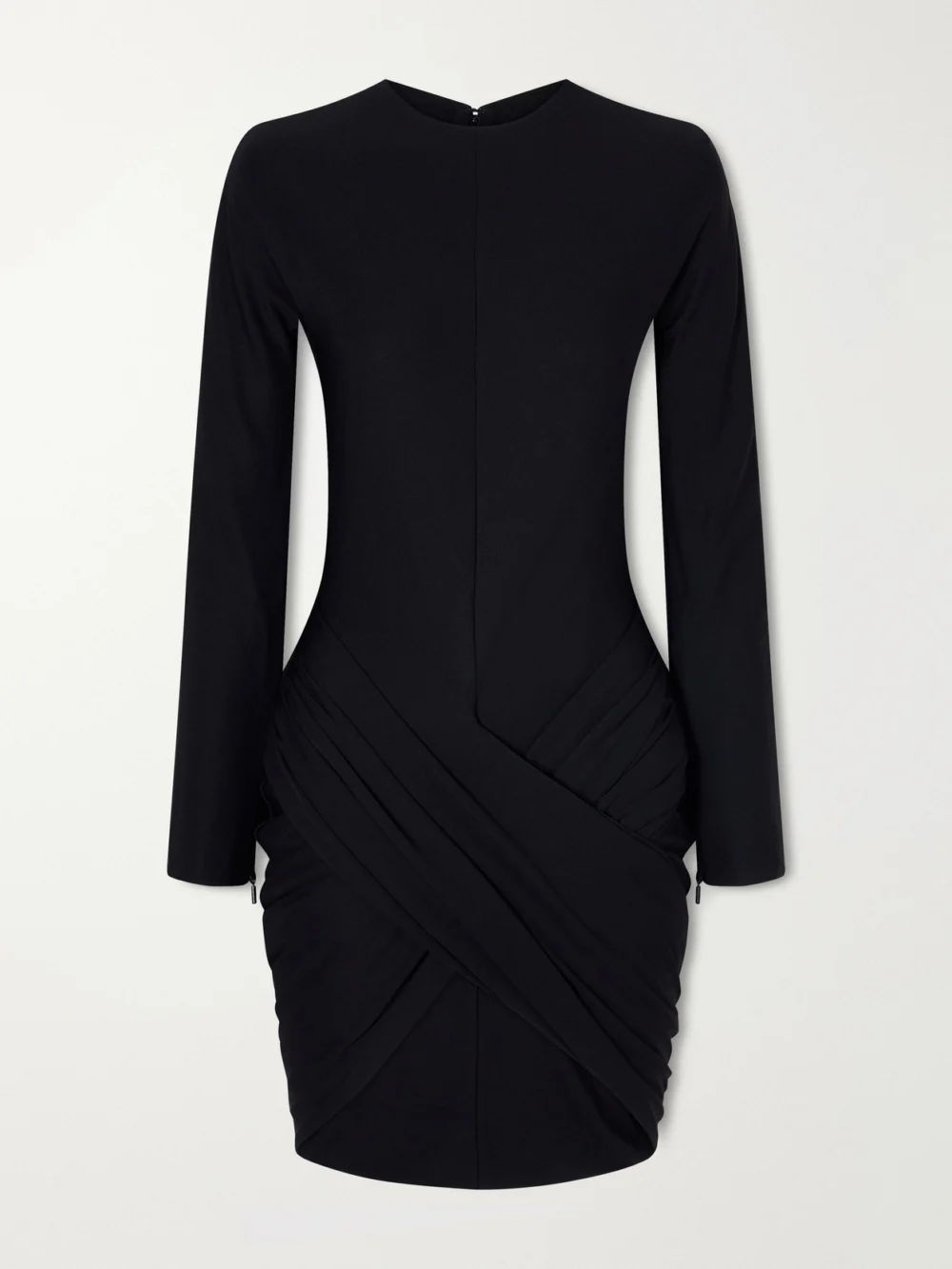 Jacquemus La Mini Robe De Minuit Draped Stretch-jersey Mini Dress in black
