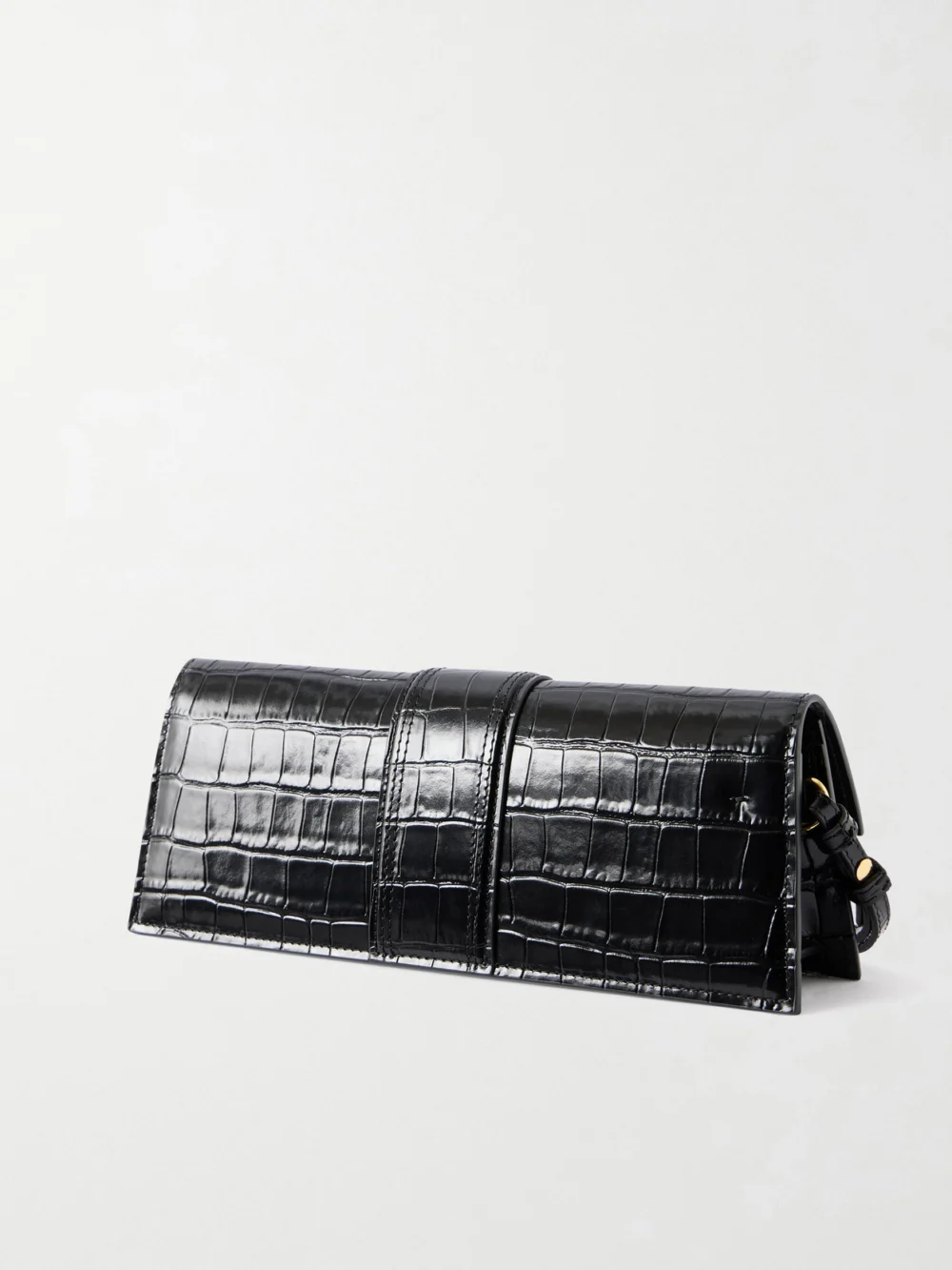 Back view of the Jacquemus La Pochette Bambino Crocodile-effect Leather Clutch