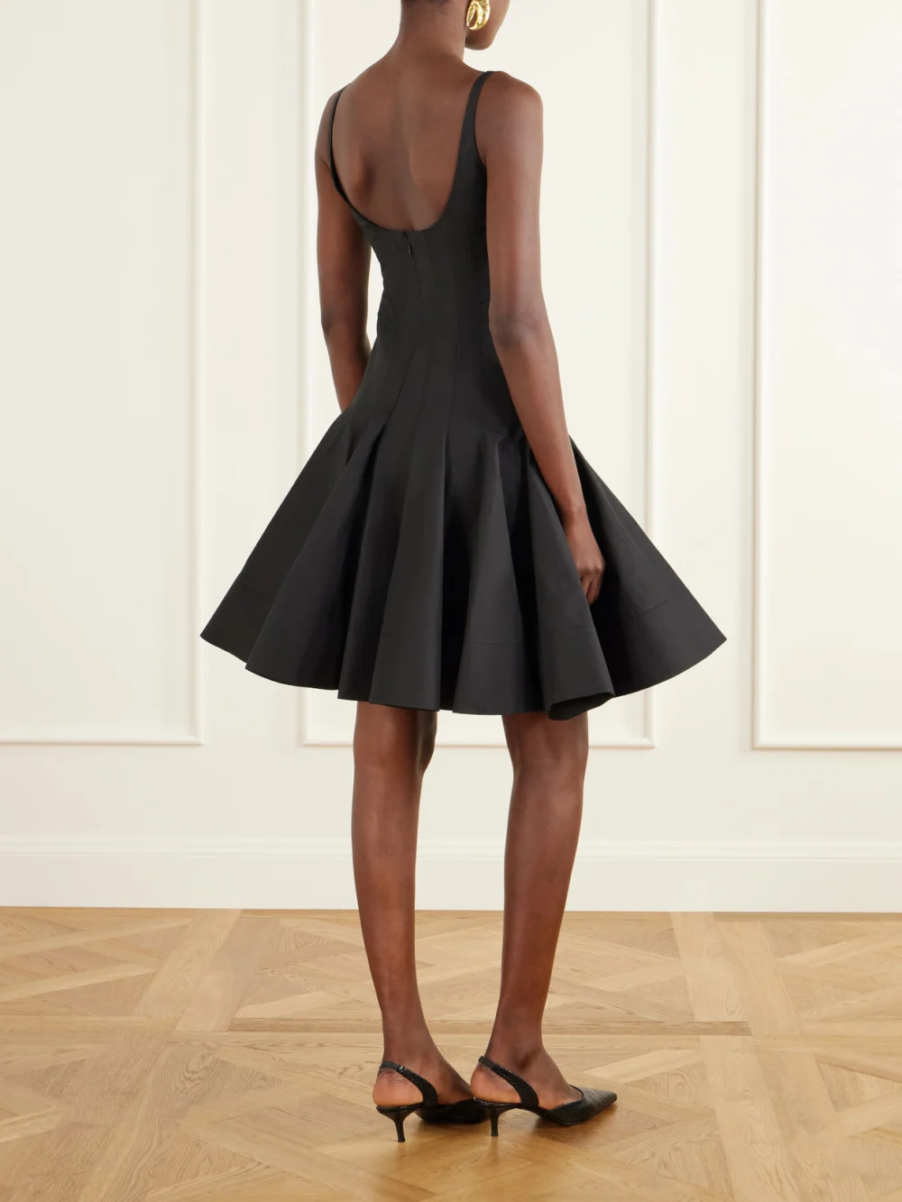 Back view of the Jacquemus La Robe Agave Cotton Mini Dress