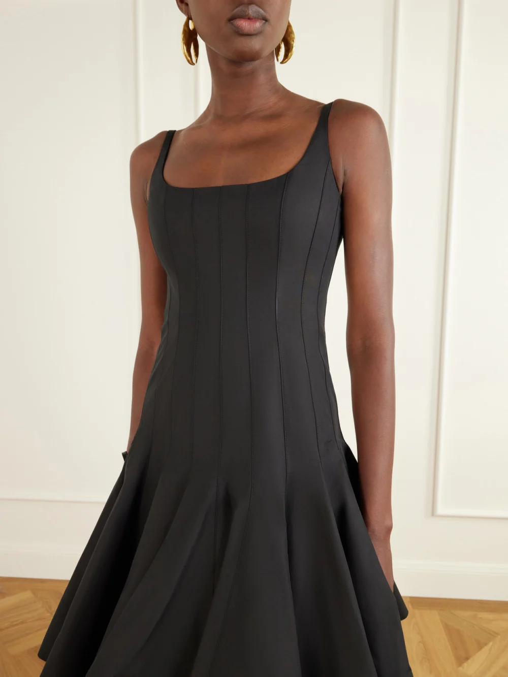 Close-up detail of the Jacquemus La Robe Agave Cotton Mini Dress