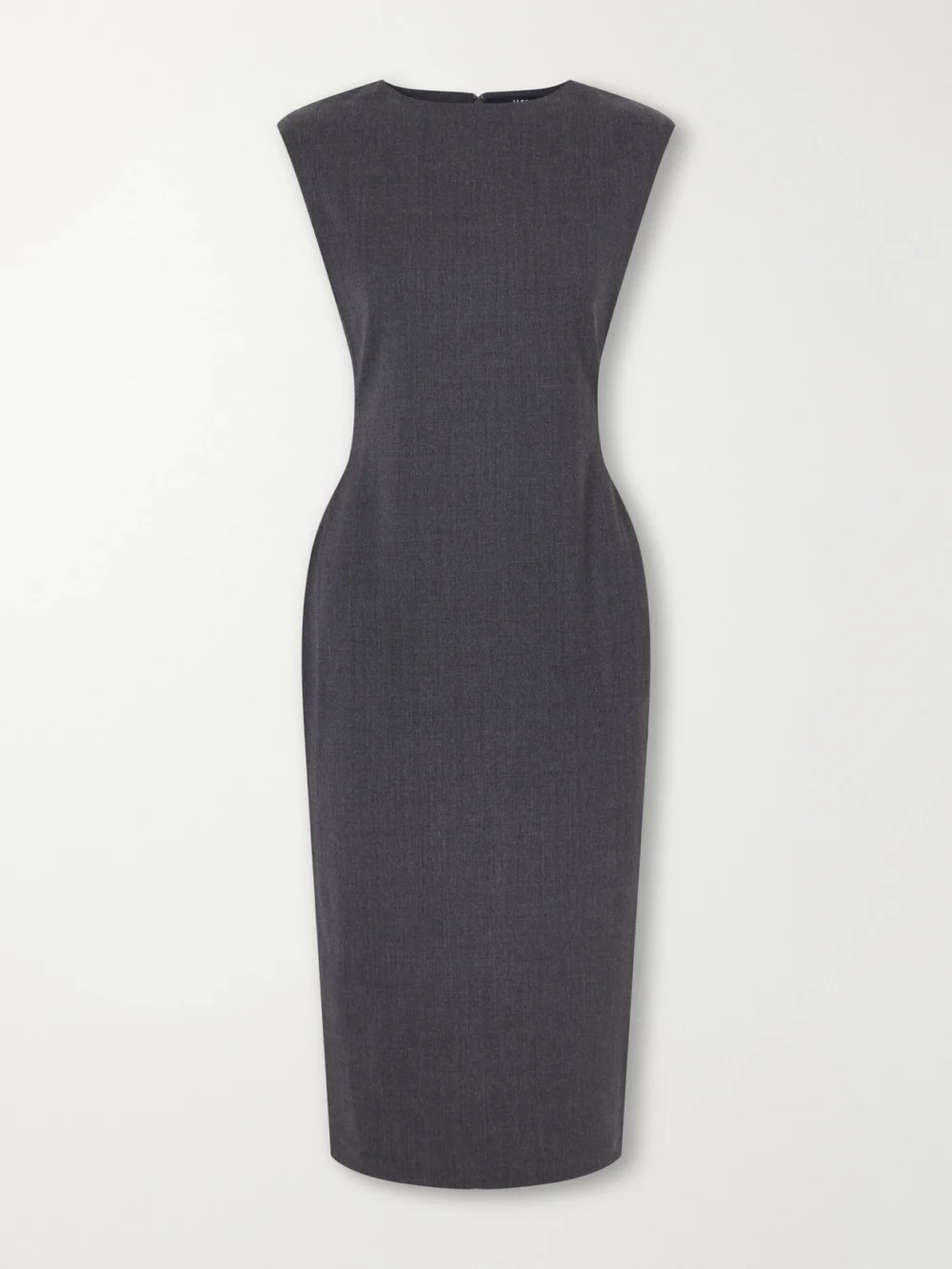 Jacquemus La Robe Alba Ruched-detail Drill Midi Dress in dark gray