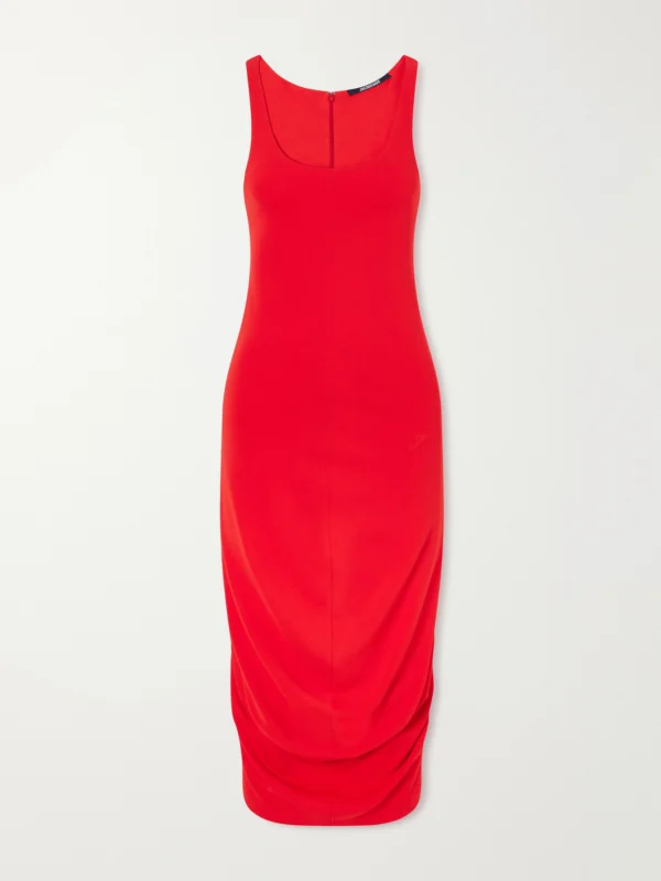 Jacquemus La Robe Regata Embroidered Crepe Midi Dress
